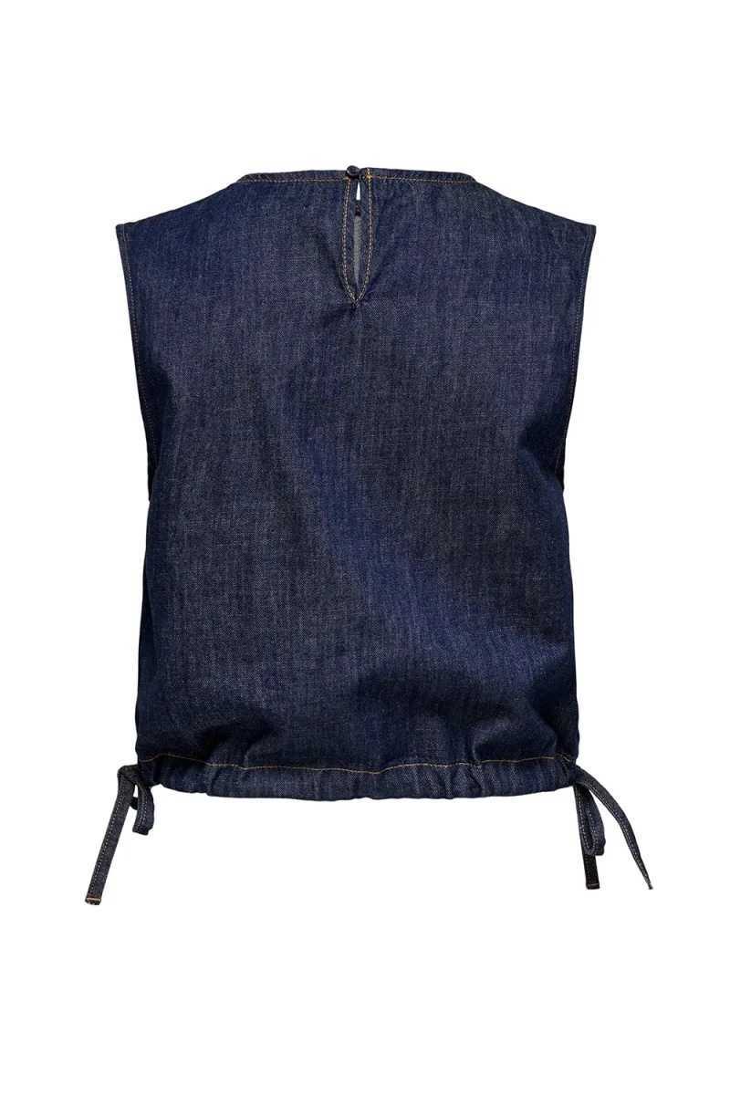 Top Onlsonnet S/L BoxyAkm 15369512 BS000042 dark blue denim — снимка 2