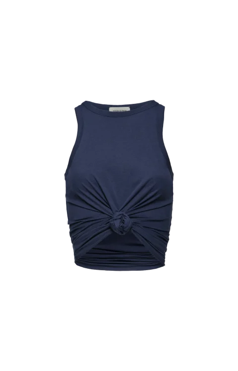 Knotted Tank Top in Navy