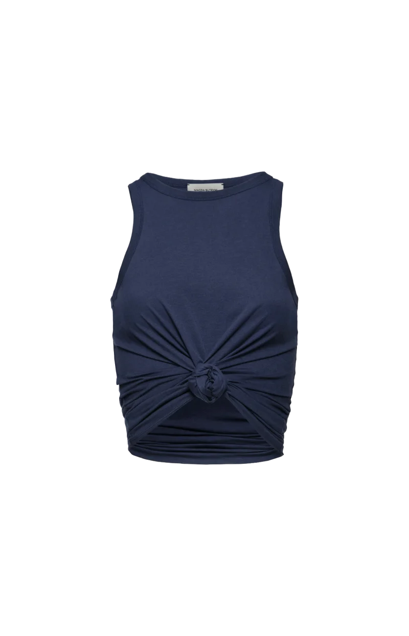 Knotted Tank Top in Navy