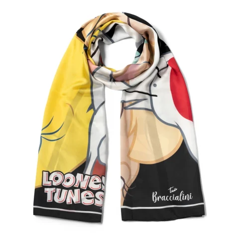 Дамски цветен шал Looney Tunes Braccialini — снимка 4