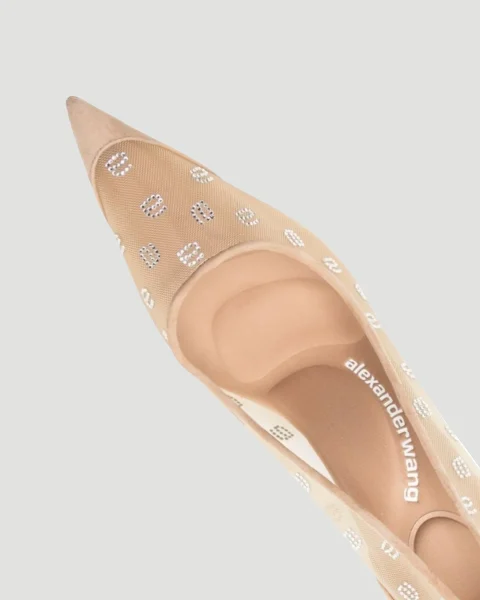 Delphine Crystal-Embellished Mesh Pumps — снимка 4