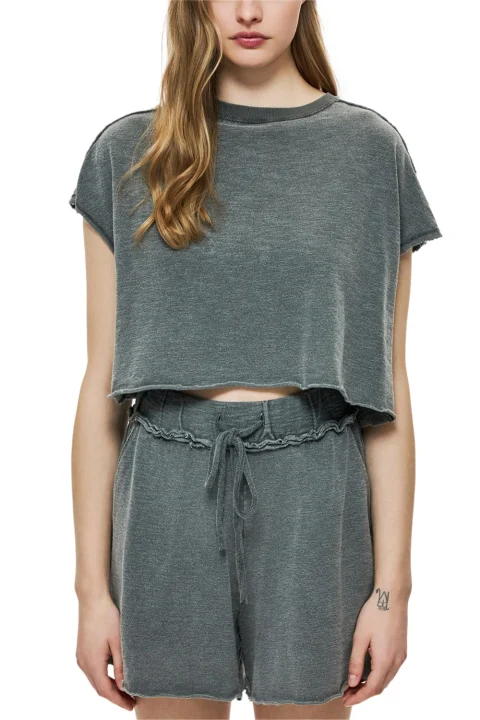 T-Shirt Relaxed Raw Cut DLWT000148 vintage grey