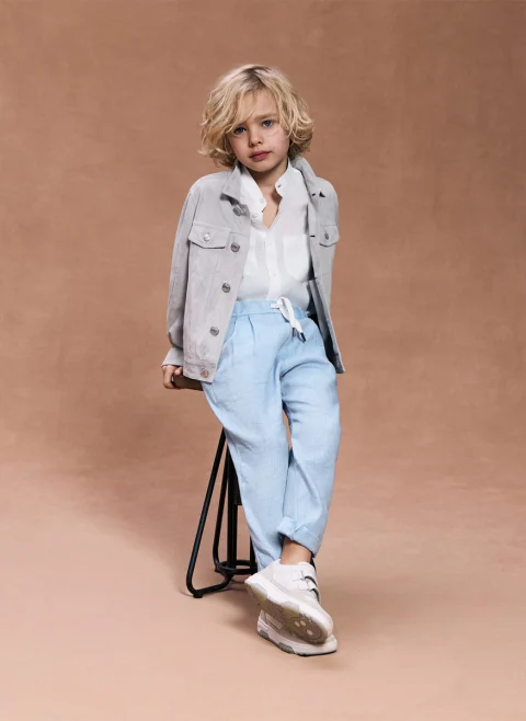Ленена риза Brunello Cucinelli Kids 4-6 — снимка 5
