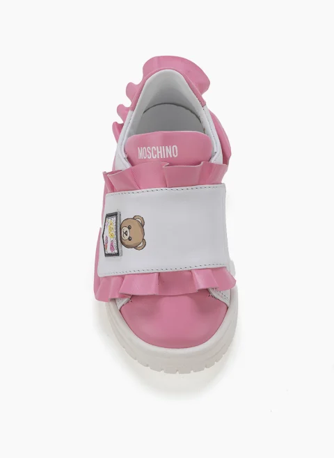 Кожени кецове с 'Teddy Bear' детайл Moschino Kids — снимка 5