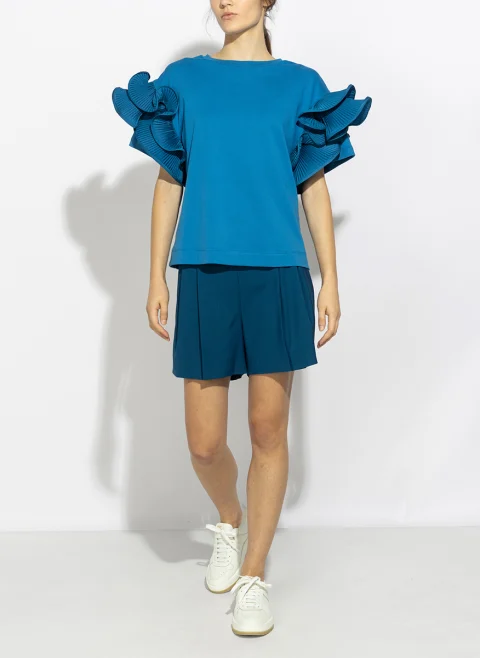 Топ с рюш детайли Max Mara Mxmcostone — снимка 5