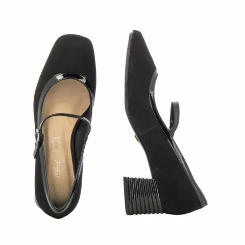 Токчета DONNA ITALIANA – 11343-610-860 NOBUK BLACK MB — снимка 4