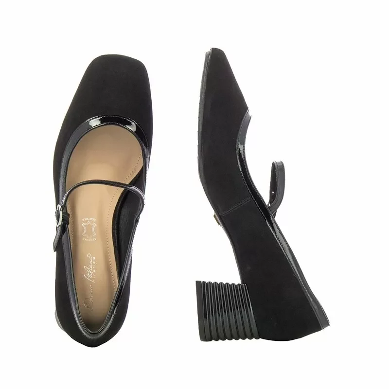 Токчета DONNA ITALIANA – 11343-610-860 NOBUK BLACK MB — снимка 4