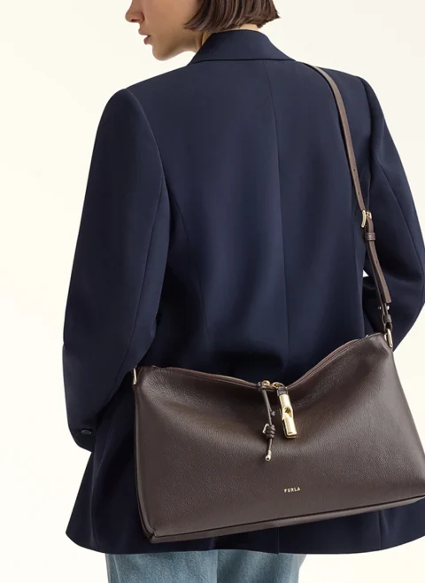 Кожена чанта Furla Debby Cioccolato — снимка 5
