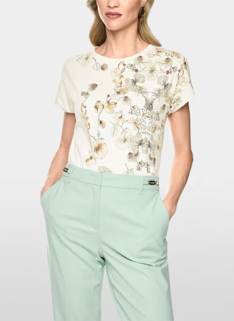 Тишърт с флорален принт Marc Cain Collections