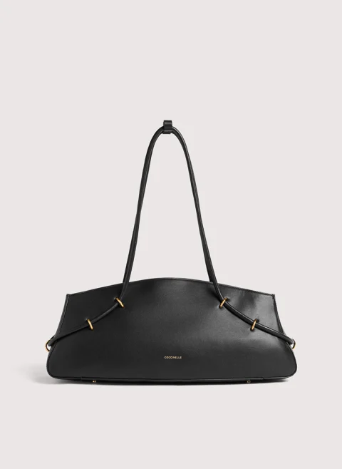 Кожена чанта Coccinelle Lizzie Noir