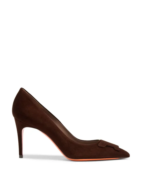 Велурени обувки на ток Santoni