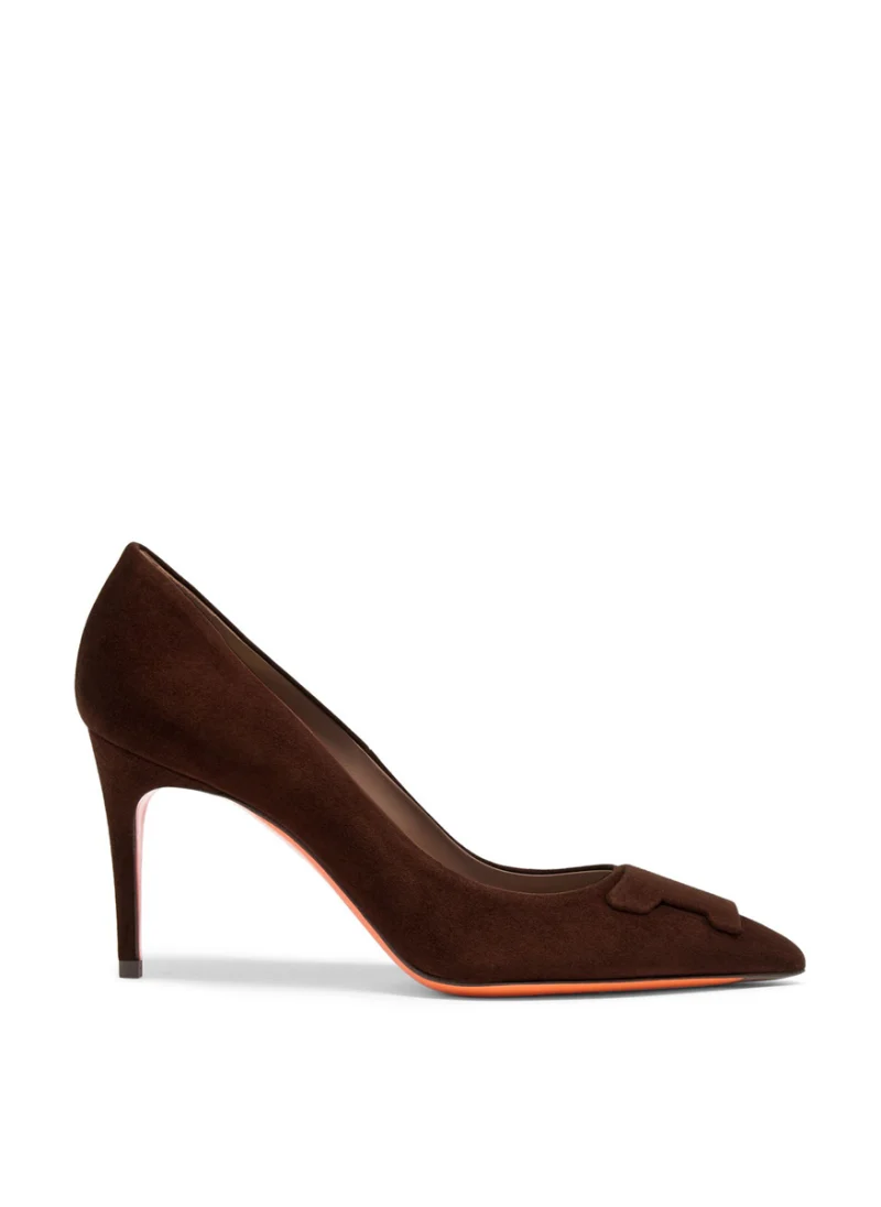 Велурени обувки на ток Santoni