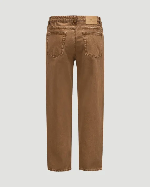 Cotton Tapered Fit Jeans in Hazelnut — снимка 2