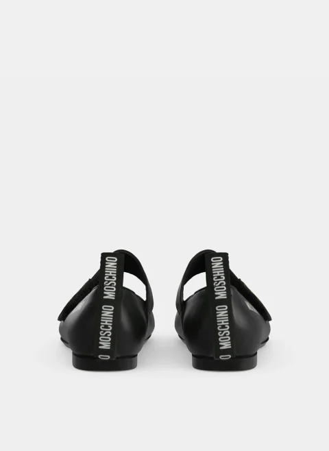Кожени балеринки Moschino Kids — снимка 4