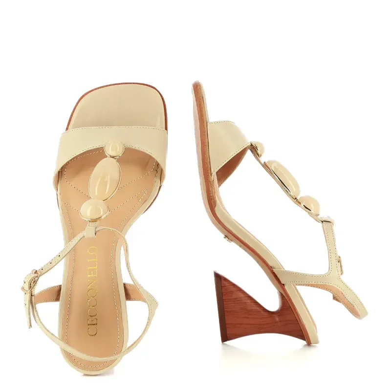 Дамски Сандали На Ток CECCONELLO – 2747007 OFF WHITE — снимка 3