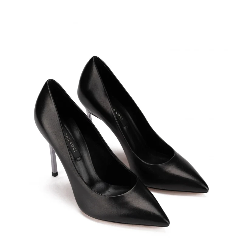 Дамски черни обувки с ток "Blade" Casadei — снимка 7