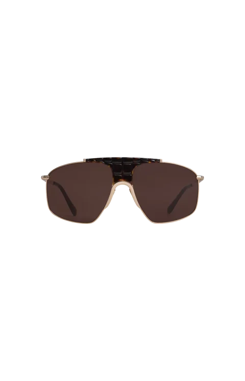 Square Aviator Sunglasses in Brown