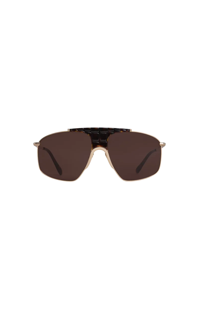 Square Aviator Sunglasses in Brown