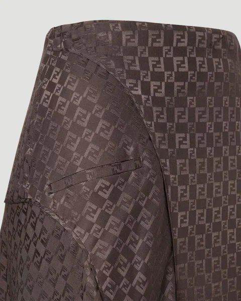 Skirt in Brown Jacquard FF Silk — снимка 3