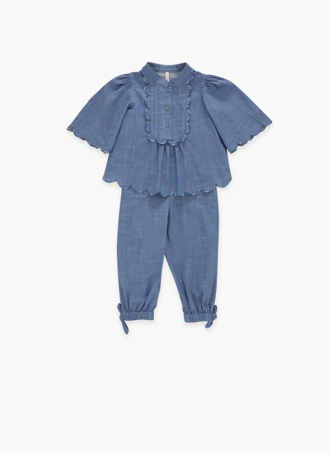 Блуза 'Denim Bluе' Zimmermann Kids