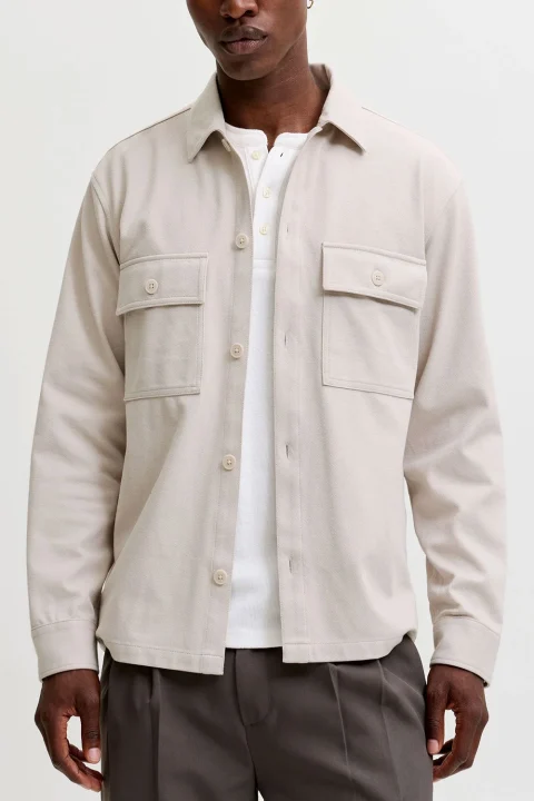 Риза Jjewilliam Overshirt 12306252 13-0000 TCX moonbeam — снимка 2