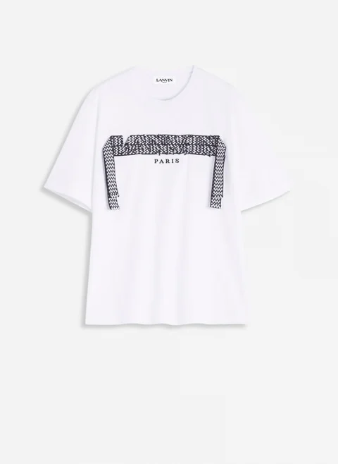 Тишърт с бродерия Lanvin — снимка 5