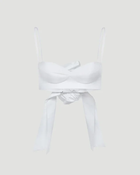 Rose Sweetheart Bra Top in White