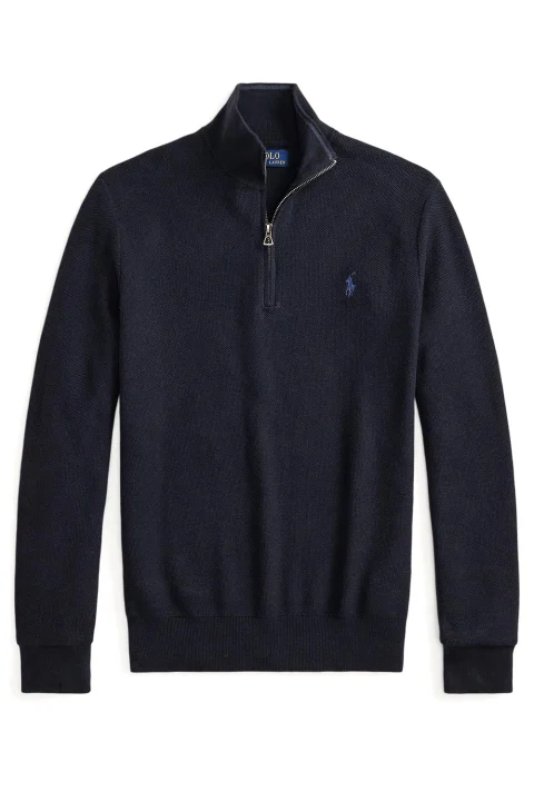 Плетено 32/2 Cotton-Half Zip 710B18060004 410 navy