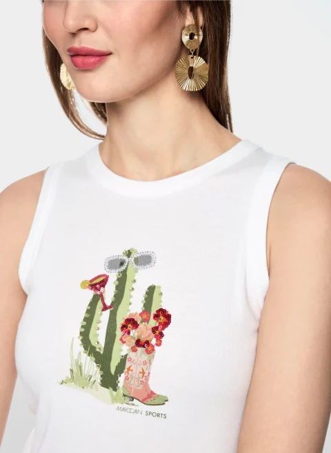 Рипсен топ с пайети Marc Cain Sports — снимка 4