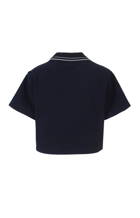 Cropped Cotton Fleece Sweatshirt — снимка 2