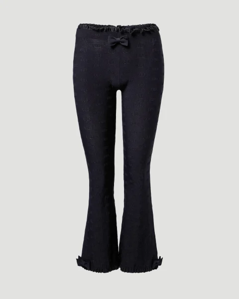 Flared Capri Pants in Black