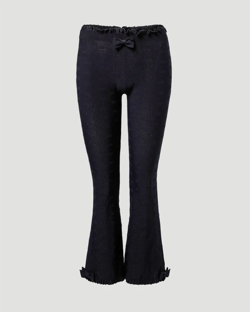 Flared Capri Pants in Black