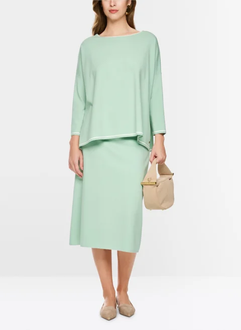 Фин пуловер с контрастни детайли Marc Cain Collections — снимка 2