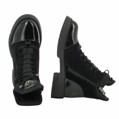 Дамски Равни Боти CARLO FABIANI – 154-6001 BLACK — снимка 5