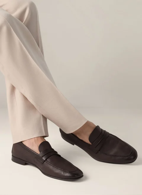 Кожени мокасини Zegna — снимка 6