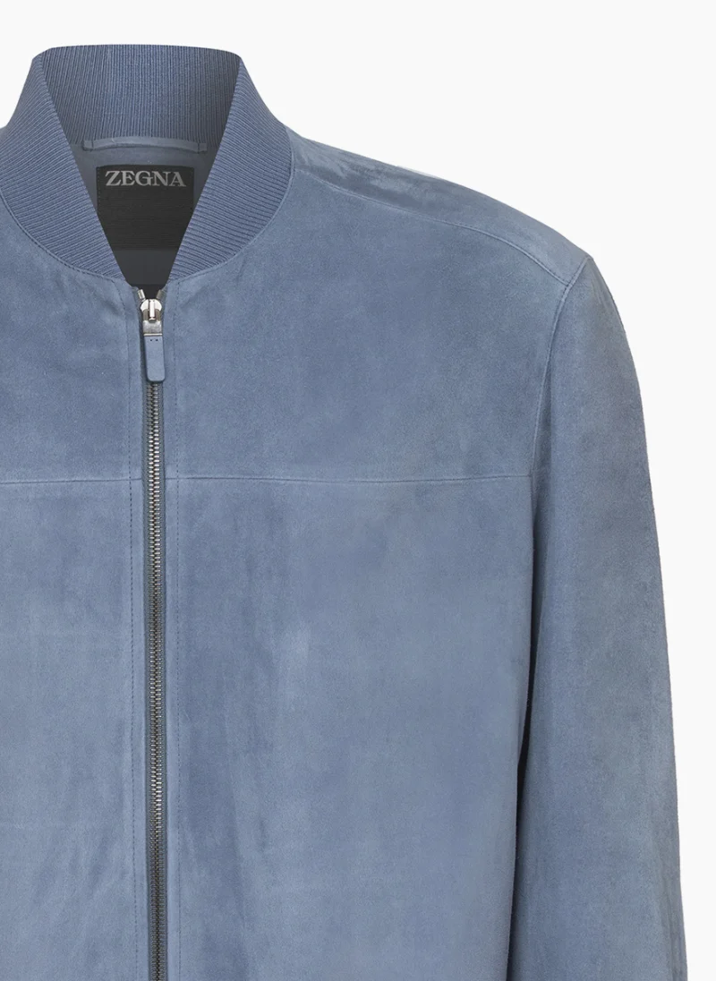 Бомбър яке от велур Zegna — снимка 3