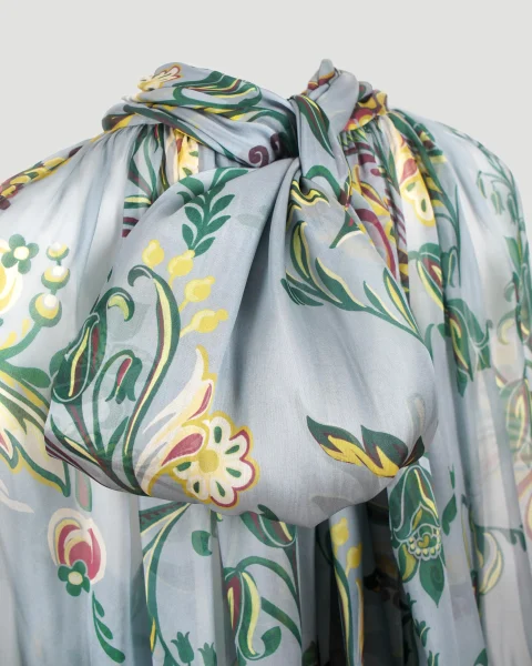 Printed Silk Shirt in Multicolour — снимка 3