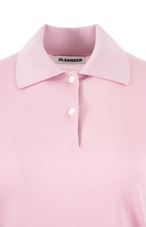 Wool Polo Shirt in Pastel Pink — снимка 2