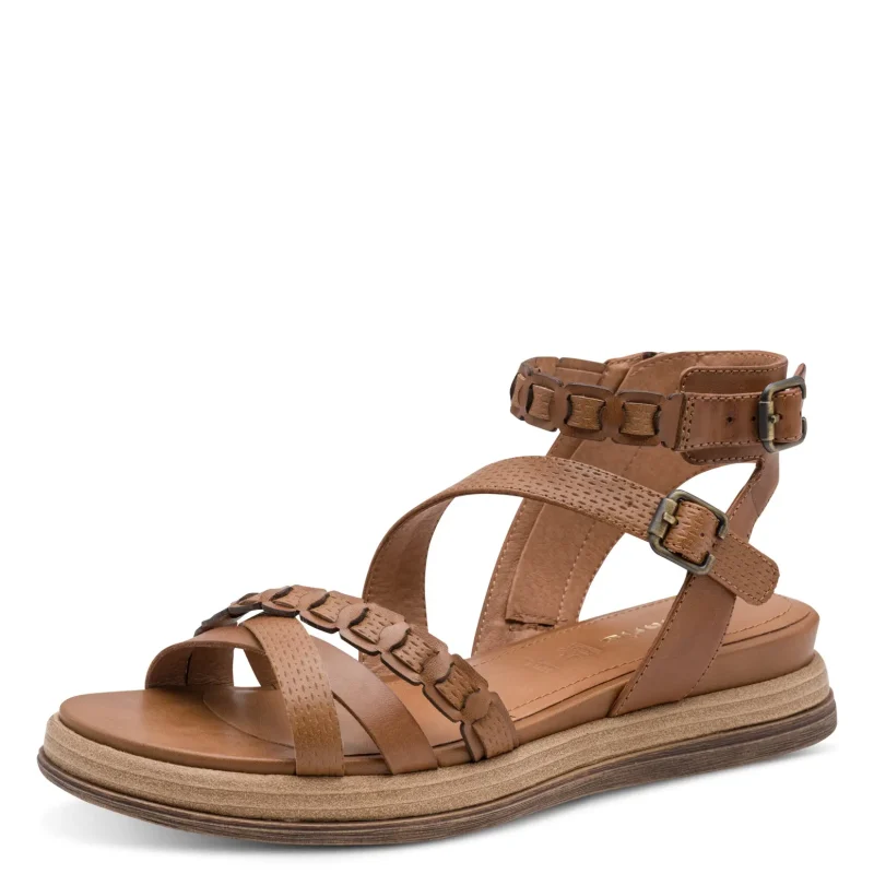 Дамски Равни Сандали TAMARIS – 1-28210-44-305 COGNAC — снимка 3