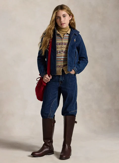 Яке от деним с бродерия Ralph Lauren Kids 7-10 — снимка 4