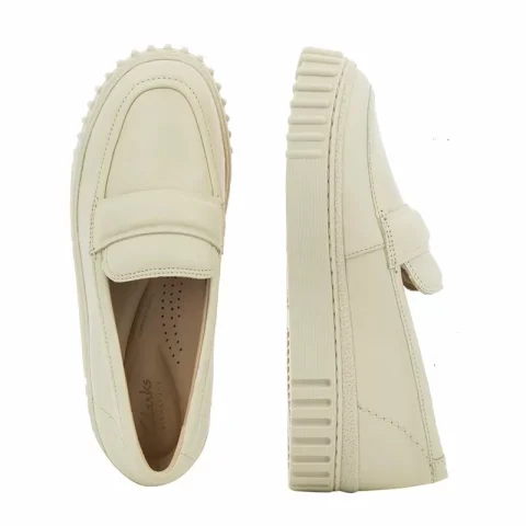 Дамски мокасини CLARKS – 26176434 MAYHILL COVE CREAM LEATHER — снимка 4