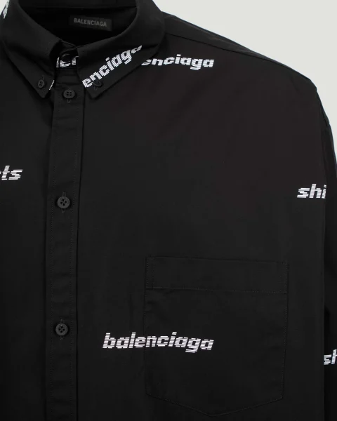 All-Over Logo Shirt in Black — снимка 3