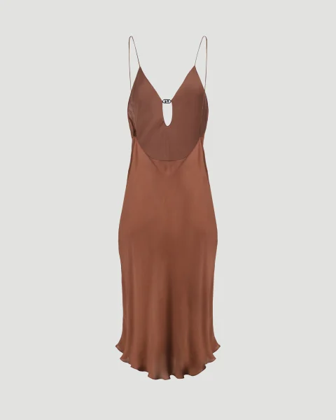 Chiffon Dress in Brown and Black — снимка 3