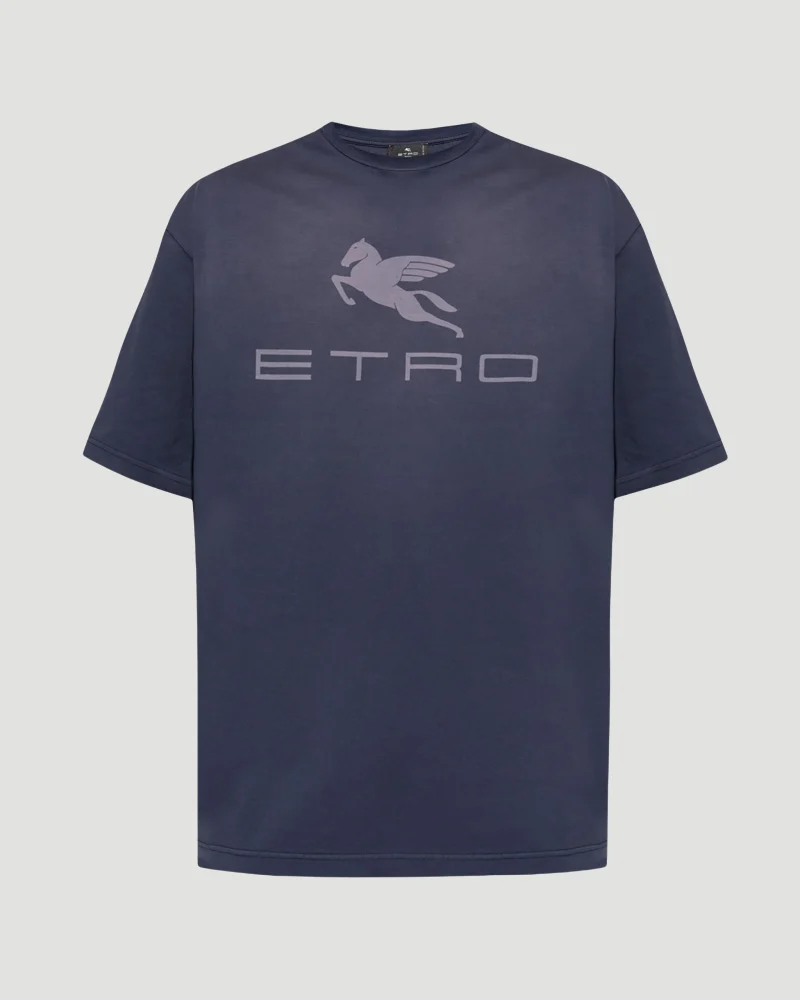 Navy T-Shirt with Printed Logo