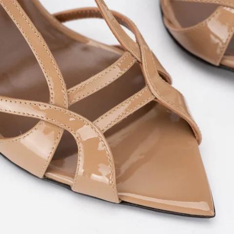 Дамски бежови сандали лак Giuseppe Zanotti — снимка 9