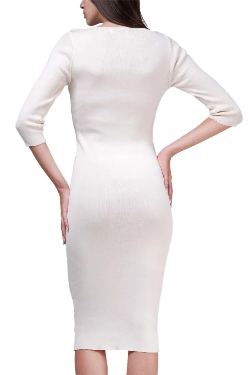 Рокля "Less Is More" Midi Dress Fully Fashioned W230302 12053-ecru — снимка 2