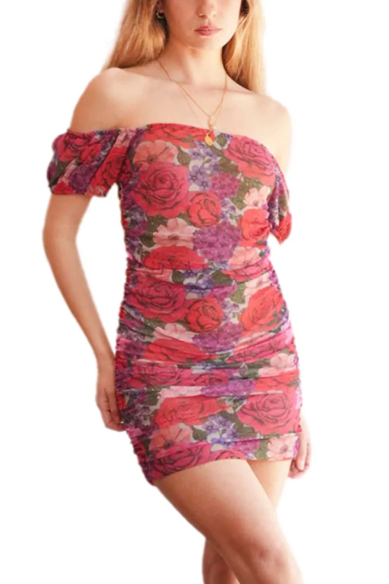 Рокля Petrel red floral