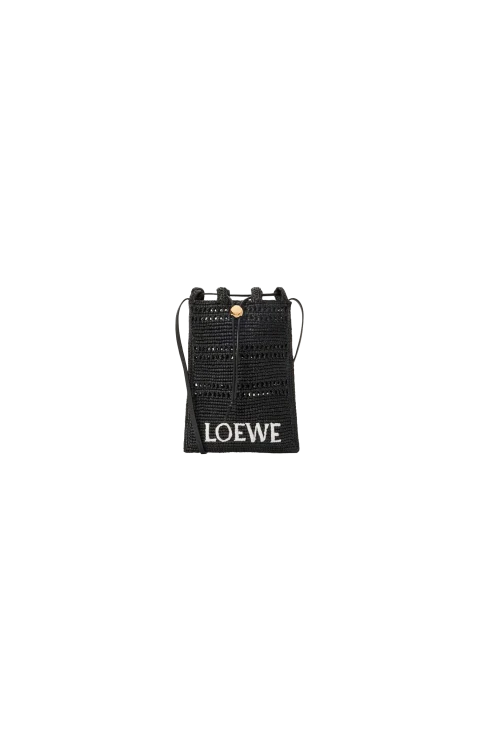 Drawstring Pocket Bag in Raffia