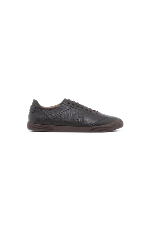Sneakers in Leather with a Rubber Sole