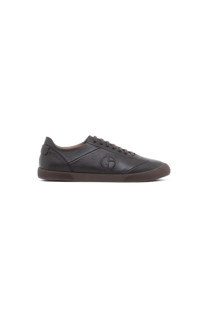 Sneakers in Leather with a Rubber Sole